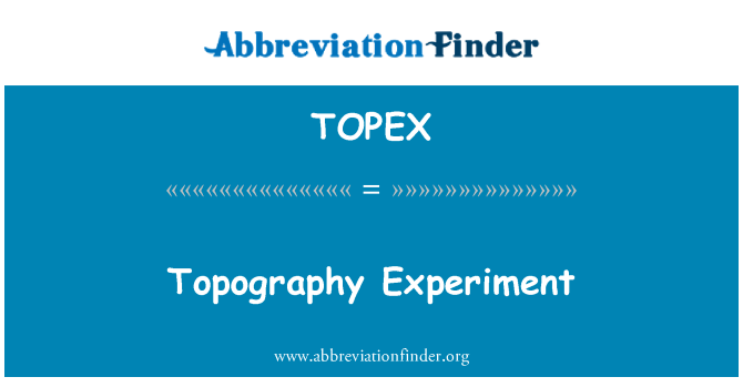 TOPEX: Topografie Experiment
