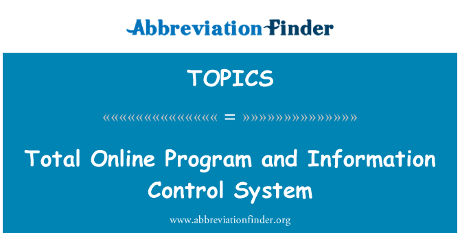 TOPICS: Samlede Online Program og oplysninger kontrolsystem