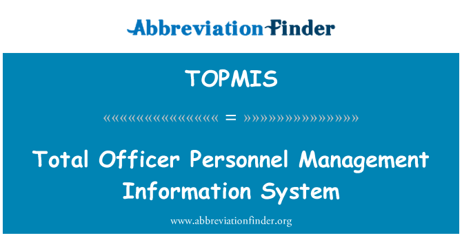 TOPMIS: Celkem důstojník personální Management informační systém
