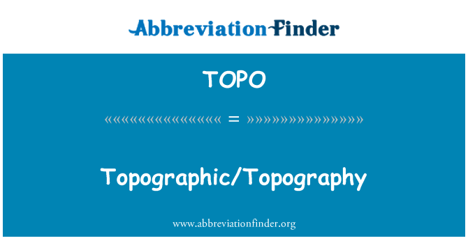 TOPO: Topographische/Topographie