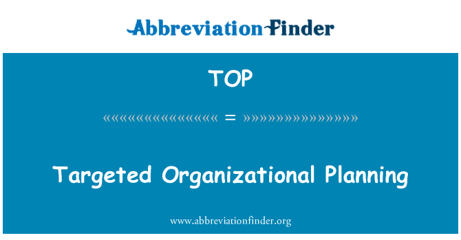 TOP: Targeted Organizational Planning