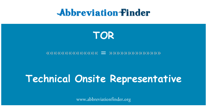 TOR: तकनीकी ऑनसाइट प्रतिनिधि