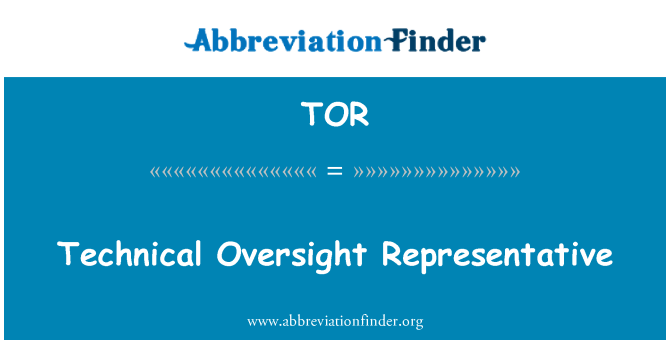 TOR: Technische toezicht vertegenwoordiger