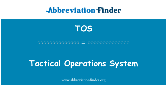 TOS: Taktiska operationer System