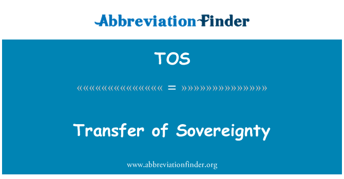 TOS: Přenos suverenity