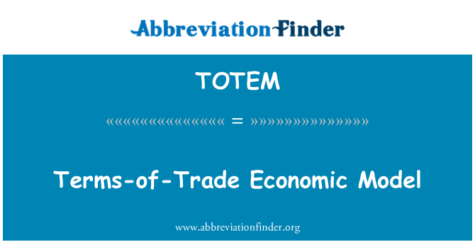 TOTEM: Termes de l'échange modèle économique