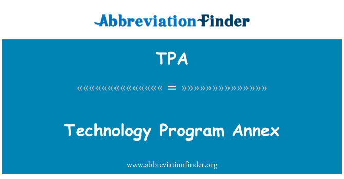 TPA: Příloha programu technologie