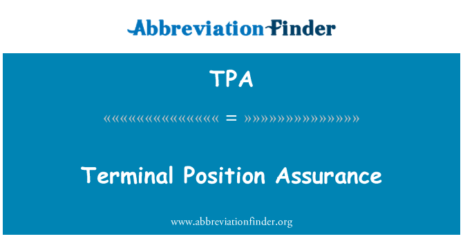 TPA: Terminal Position kvalitetssäkring