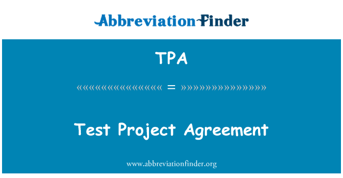 TPA: Accordo di progetto di test