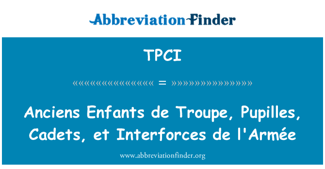 TPCI: Anciens Enfants de Ansambl, Pupilles, kadeti, et Interforces de l'Armée