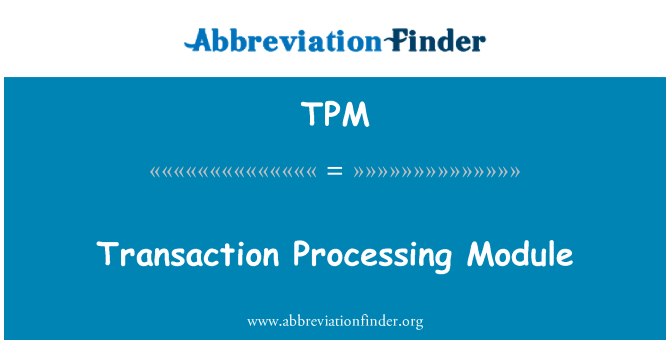 TPM: Transakciju apstrādes modulis