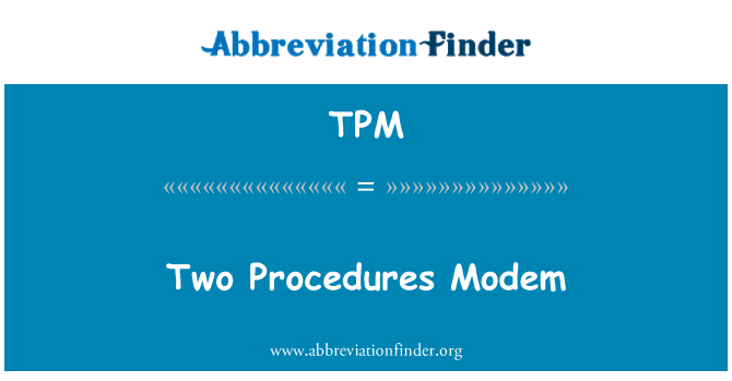 TPM: Dva postupy Modem
