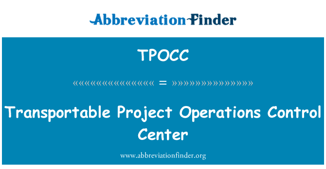 TPOCC: Transportable Project Operations Control Center