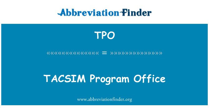 TPO: TACSIM Program Office