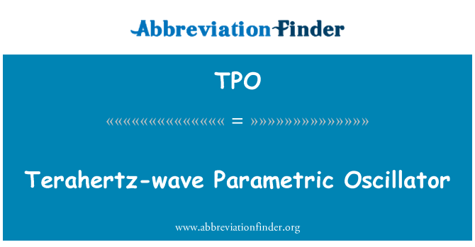 TPO: Oscillateur terahertz-onde Paramétrique