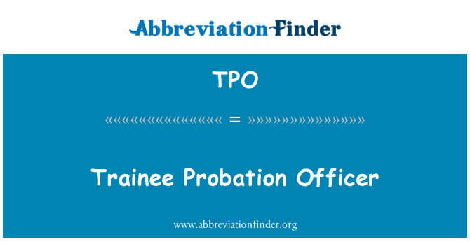 TPO: Trainee Probation Officer