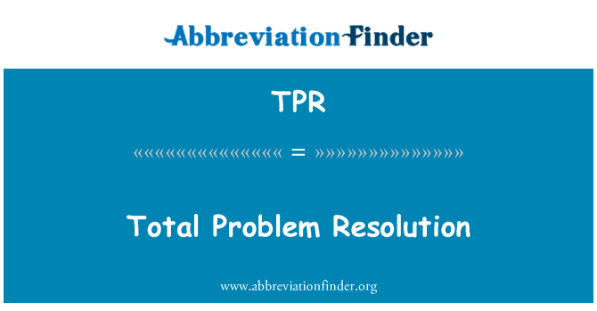 TPR: แก้ไขปัญหารวม