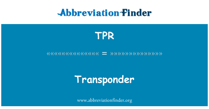 TPR: トランスポンダー