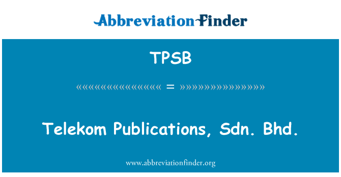 TPSB: Telekom Publications, Sdn. Bhd.