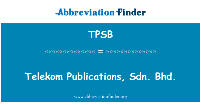 TPSB: Telekom publicaties, Sdn. BHD