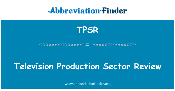 TPSR: TV-produktion sektorn recension