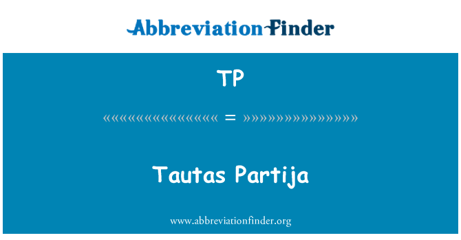 TP: Tautas Partija