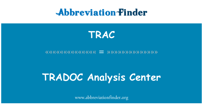 TRAC: TRADOC تجزیه و تحلیل مرکز