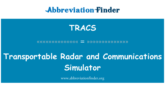 TRACS: Přenosné radarové a komunikační simulátor