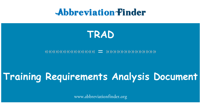 TRAD: トレーニング要件分析ドキュメント