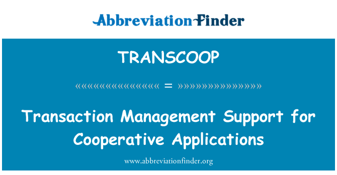 TRANSCOOP: Transaksjonsstøtte for samarbeidende programmer