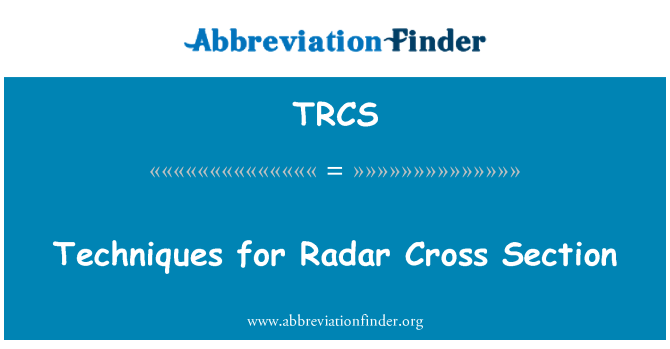 TRCS: Методы для РЛС поперечное сечение
