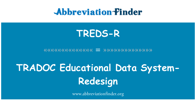 TREDS-R: TRADOC Data addysgol System-ailgynllunio