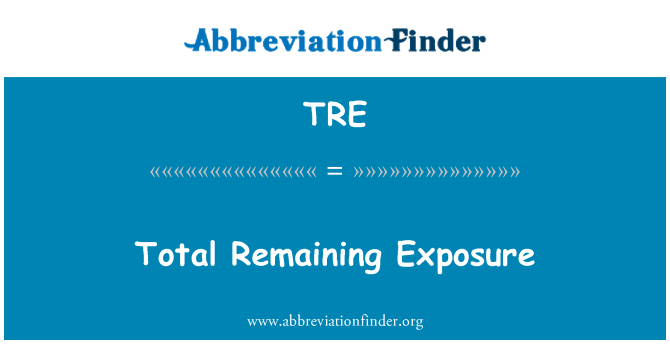 TRE: Cyfanswm amlygiad sy'n weddill