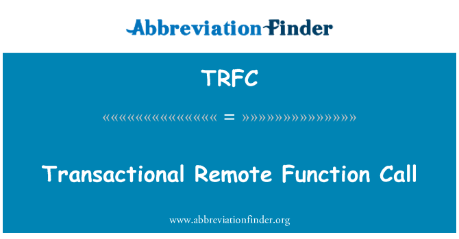 TRFC: Transaktionell Remote funktion samtal