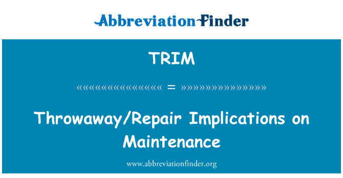 TRIM: Implicazioni e getta/riparazione manutenzione