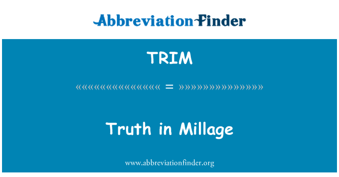TRIM: Millage의 진실