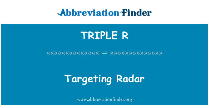 TRIPLE R: 레이더를 대상으로