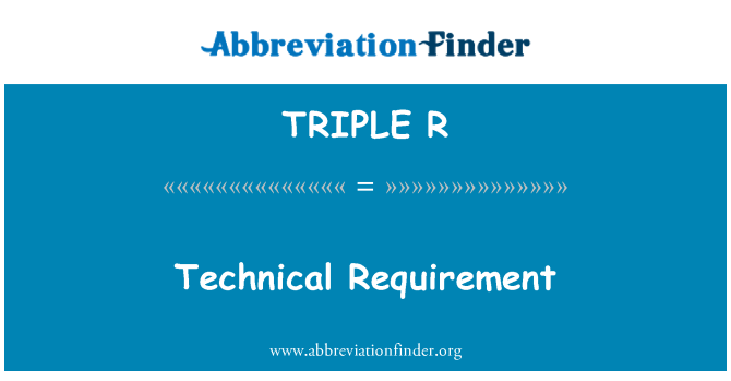 TRIPLE R: Kondisyon teknik