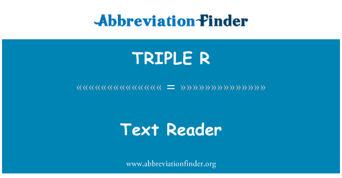 TRIPLE R: Lector de text