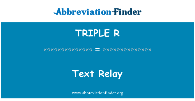 TRIPLE R: Besedilo rele