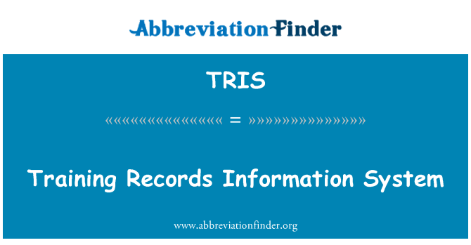 TRIS: Szkolenia rekordy systemu informacyjnego