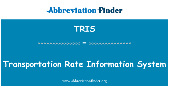 TRIS: 運輸率資訊系統