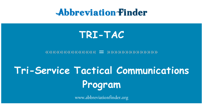 TRI-TAC: Tri-Service Tactical Communications Program