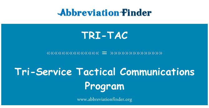 TRI-TAC: Tri-Service taktické komunikační Program