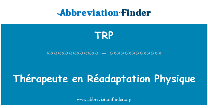 TRP: Thérapeute en Réadaptation 체격