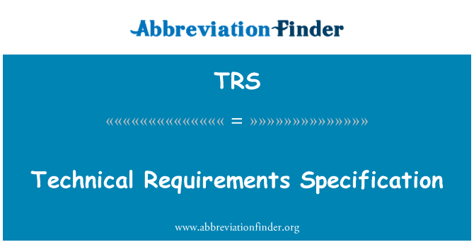 TRS: Especificación de requisitos técnicos
