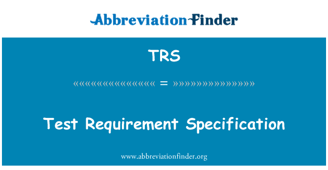 TRS: Testu prasību specifikācija