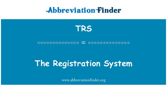 TRS: Registreringssystemet