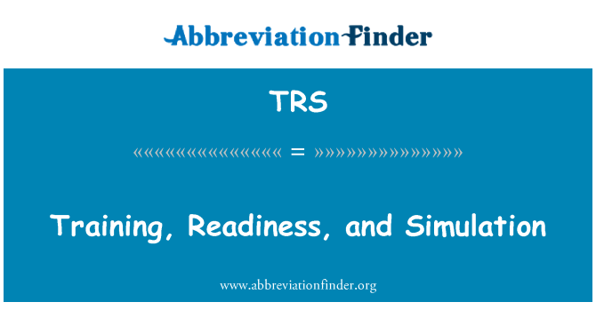 TRS: Training, bereidheid en simulatie