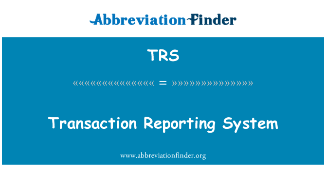 TRS: Sistema di segnalazione delle transazioni